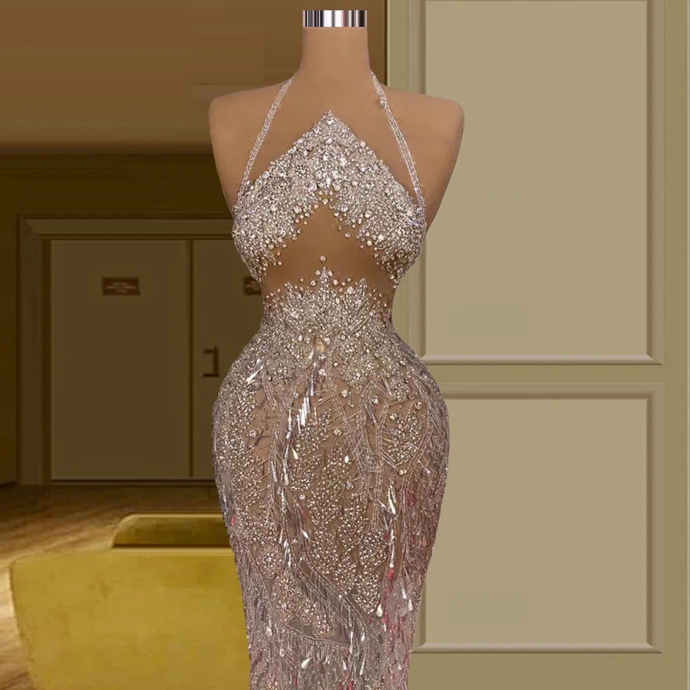 Awesome Beaded Handmade Evening Gown