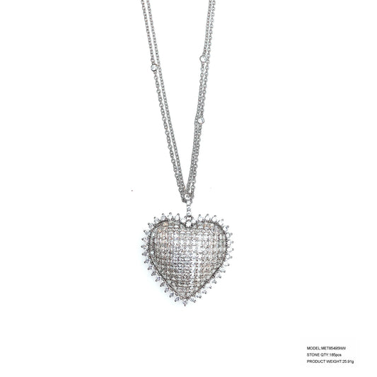 Heart Shape Sterling Silver Necklace