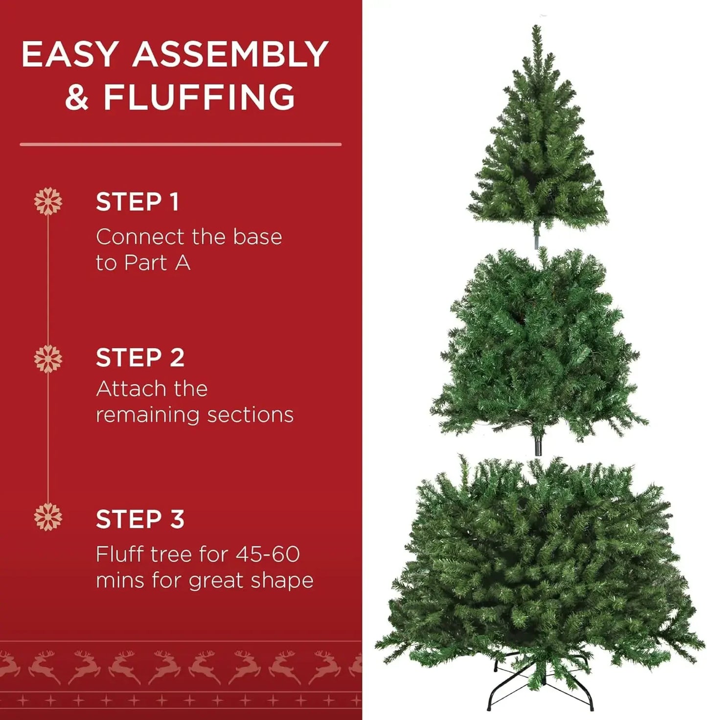 7.5ft Pre-Lit Spruce Artificial Holiday Christmas Tree for Home, Office, Party Decoration w/ 550 Incandescent Lights