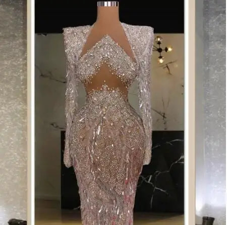 Awesome Beaded Handmade Evening Gown