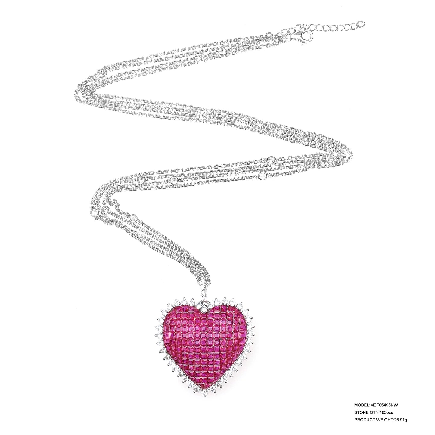 Heart Shape Sterling Silver Necklace