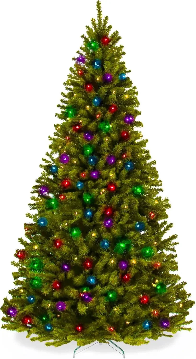 7.5ft Pre-Lit Spruce Artificial Holiday Christmas Tree for Home, Office, Party Decoration w/ 550 Incandescent Lights