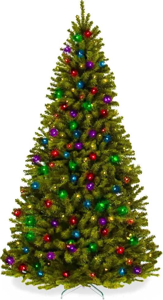 7.5ft Pre-Lit Spruce Artificial Holiday Christmas Tree for Home, Office, Party Decoration w/ 550 Incandescent Lights